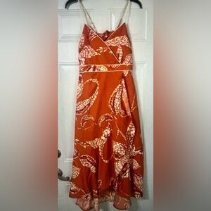 BOG Band of the Free Orange and White Floral Dress